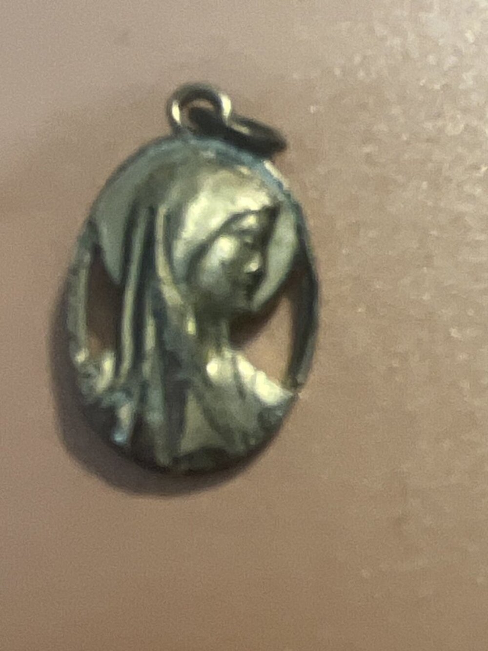 Oval Virgin Mary Christianity Religious Medal Pendant Charm - Christian Figure